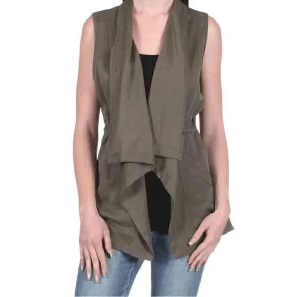 Fate Olive Green Women’s Drape Vest size small - Picture 3 of 7